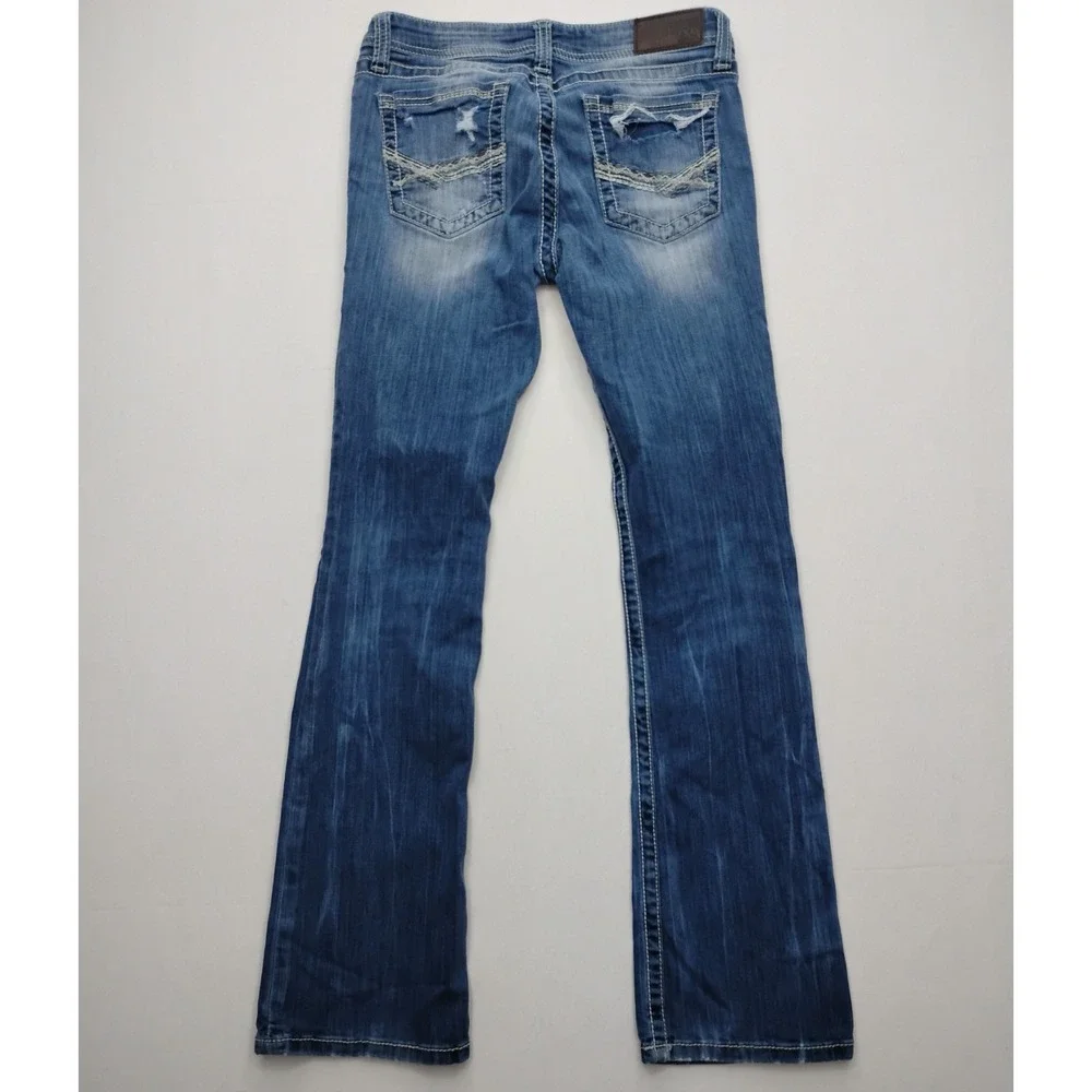 BKE Jeans Stella Bootcut Stretch Low Rise 27 R Thick Stitch Western Fits 30x31 - Picture 2 of 11